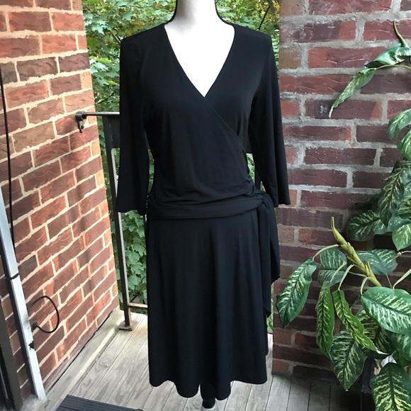 AB Studio Dresses & Skirts - AB Studio Black Dress Tie Waist Size L